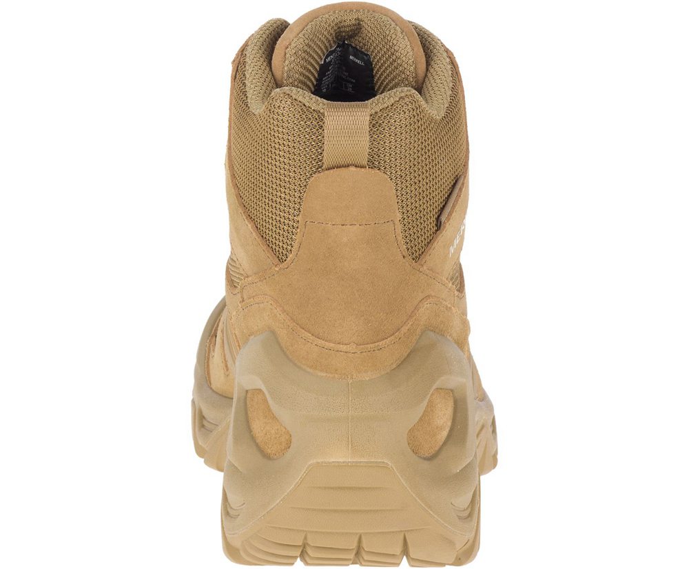 Botas Homem - Merrell Strongfield Tactical 6\" Waterproof - Caqui - UOD581620